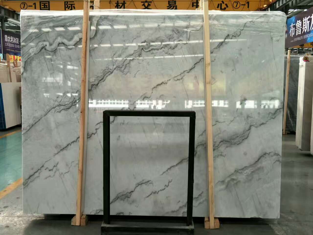 Bookmatched Bruce Grey Marble Slabs